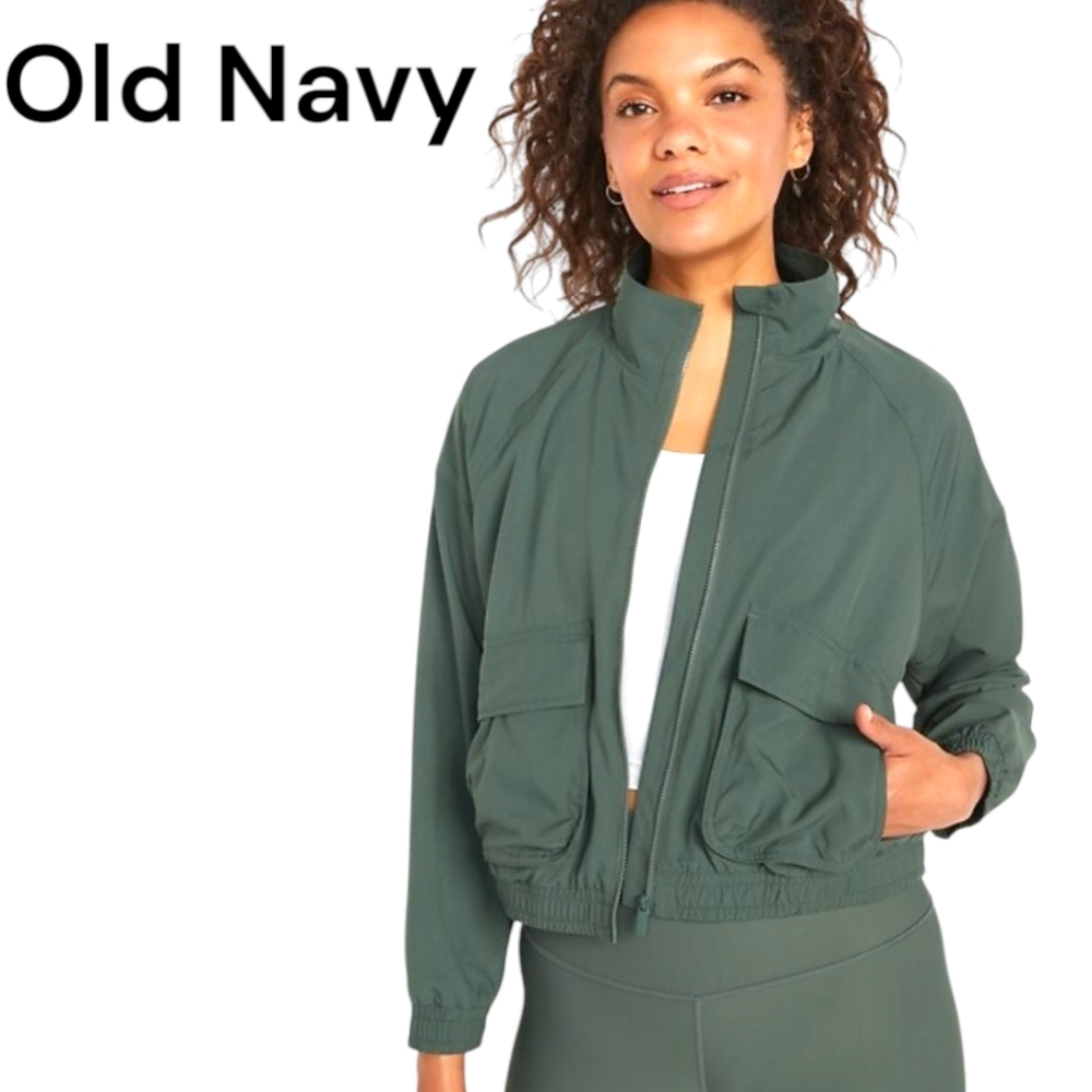 Old Navy Green StretchTech Zip-Front Jacket Plus Size 2X